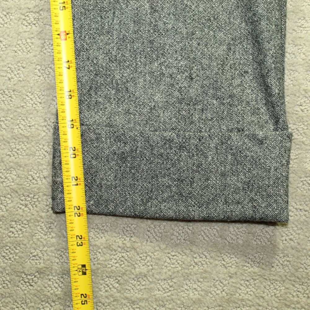 Express Editor Size 0 Black White Tweed Wool Blend Fully Lined Cuffed Pants - Picture 5 of 7